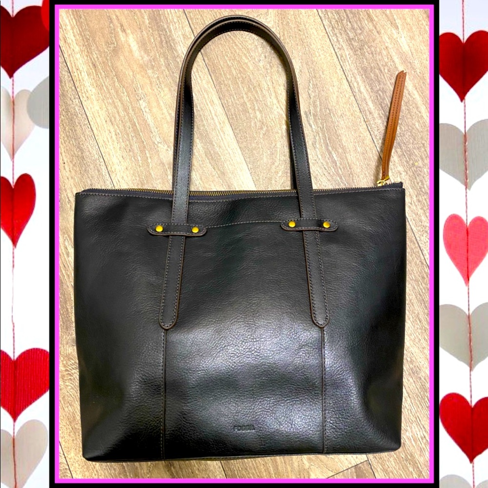 Fossil Leather Tote